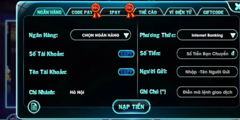 Nạp Tiền Sunwin 1 Hướng dẫn chuyển vốn qua ngân hàng